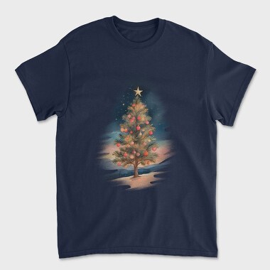 Christmas Tree Watercolor, Tricou Barbati (Unisex)