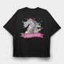 Daddy Unicorn Dad Corn, Tricou Oversize Barbati (Unisex)
