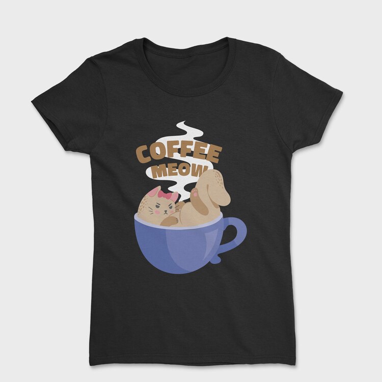 Tricou Femei, Coffee Cat 2