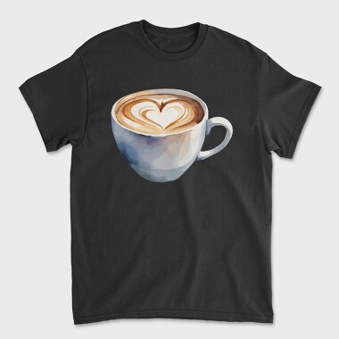 Coffee Mug Heart Watercolor, Tricou Barbati (Unisex)