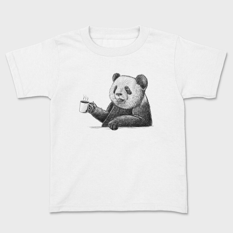 Tricou Copii, Coffee Panda Sketch