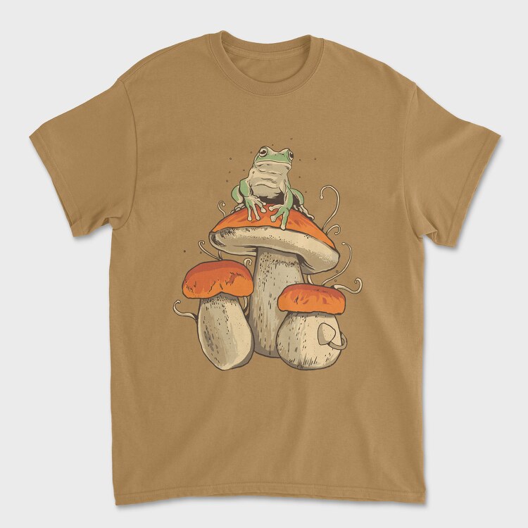 Cottagecore Mushroom Frog, Tricou Barbati (Unisex)