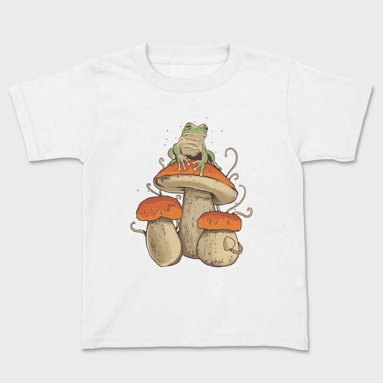 Cottagecore Mushroom Frog, Tricou Copii