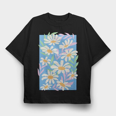 Daisy Flowers Composition Danish, Tricou Oversize Barbati (Unisex)