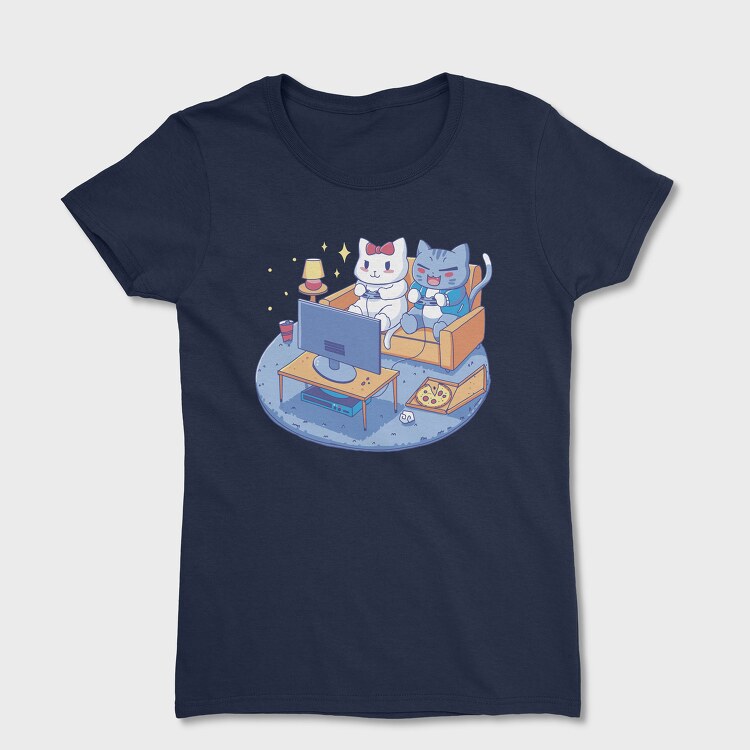 Cute Cats Video Games Anime, Tricou Femei