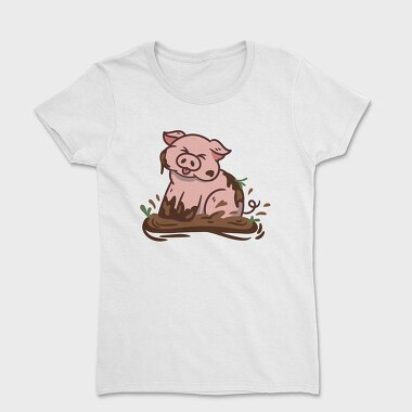 Tricou Femei, Cute Pig Mud