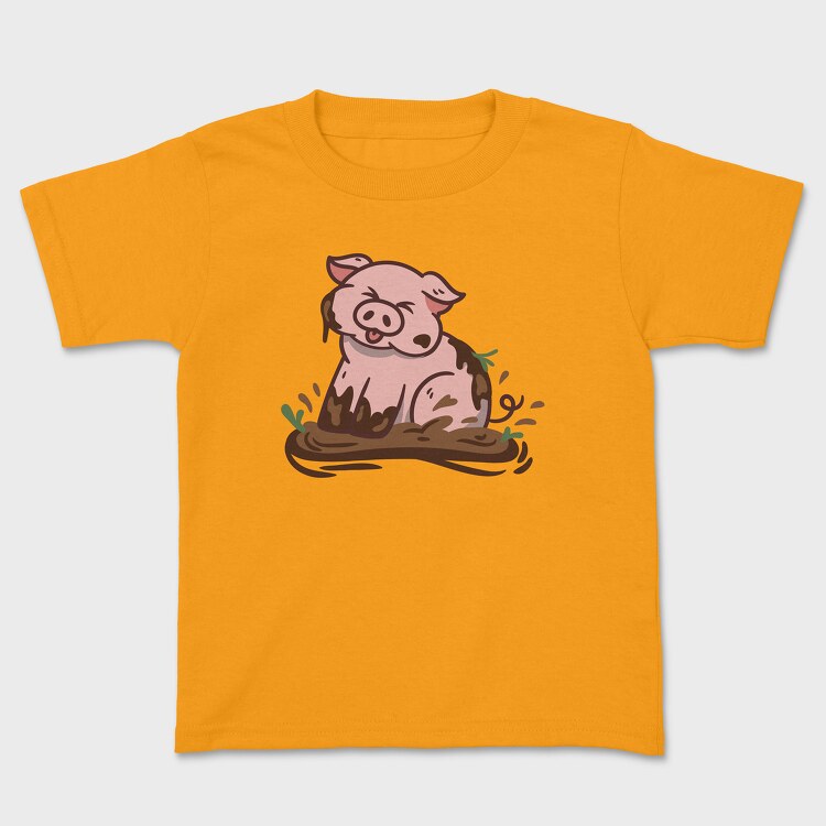 Tricou Copii, Cute Pig Mud