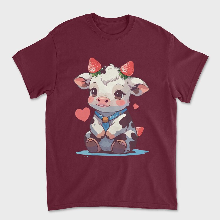 Cute Strawberry Cow, Tricou Barbati (Unisex)