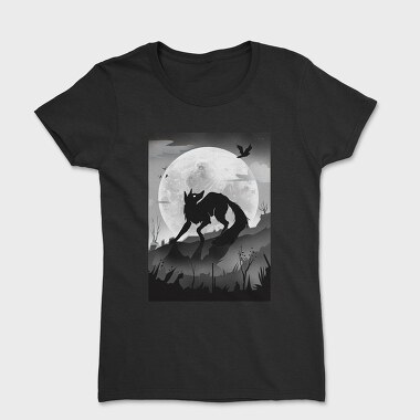 Dark Animals Wolf Silhouette, Tricou Femei