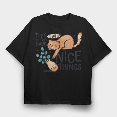 Can T Have Nice Things Cat, Tricou Oversize Barbati (Unisex)
