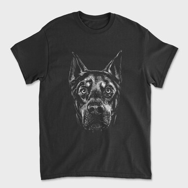 Doberman Dog Monochrome, Tricou Barbati (Unisex)