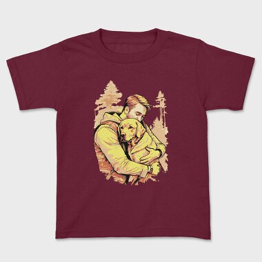 Dog and Man Hug, Tricou Copii