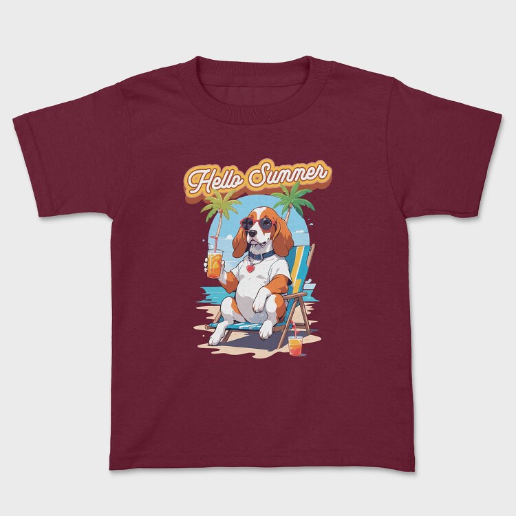 Tricou Copii, Dog Beach Hello Summer