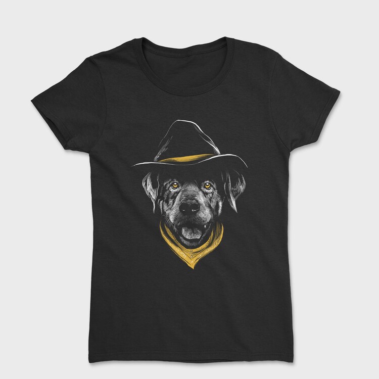 Tricou Femei, Dog Cowboy Realistic Color