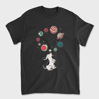 Dog Juggling Planets, Tricou Barbati (Unisex)