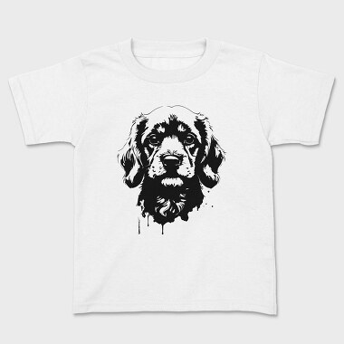 Dog Monochrome Portrait, Tricou Copii