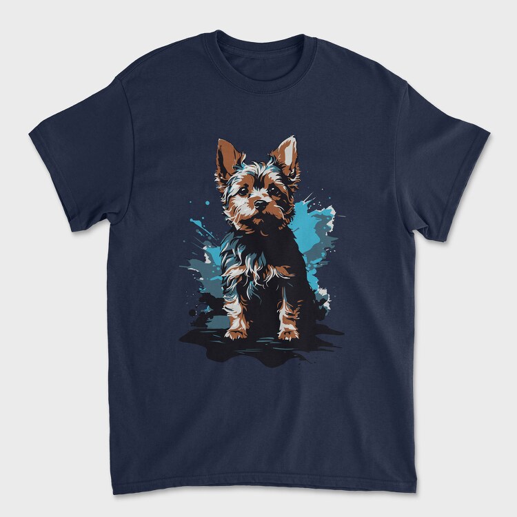 Tricou Barbati (Unisex), Dog Yorkshire Watercolor