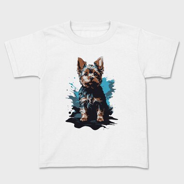 Dog Yorkshire Watercolor, Tricou Copii