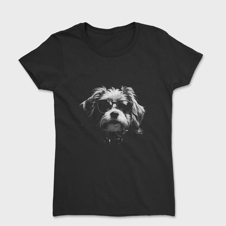 Tricou Femei, Dogs Unglasses Monochrome