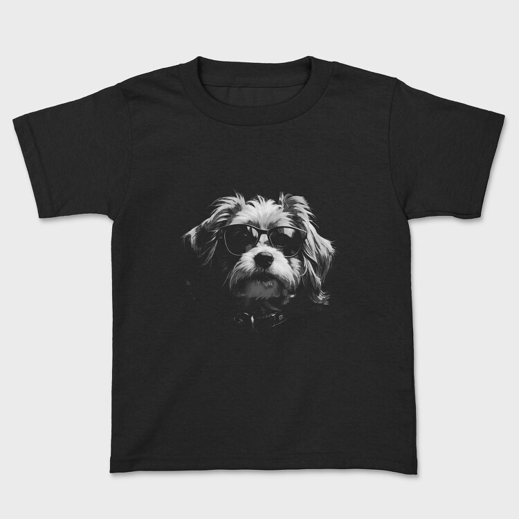 Tricou Copii, Dogs Unglasses Monochrome