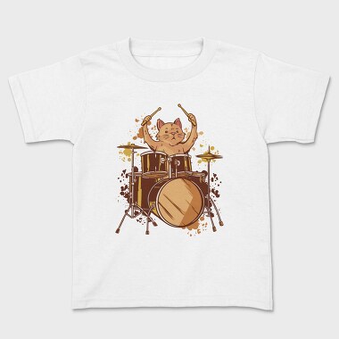 Tricou Copii, Drummer Cat