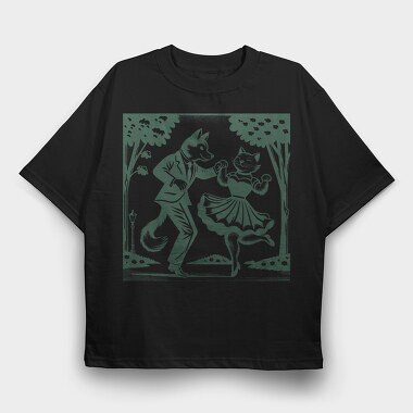 Dancing Foxes Tote, Tricou Oversize Barbati (Unisex)