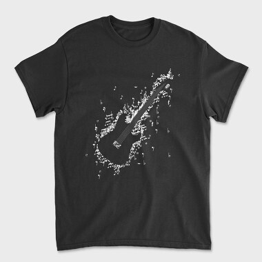 Electric Guitar Formed by Notes and Signs, Tricou Barbati (Unisex)