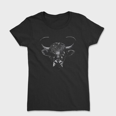 Tricou Femei, Eyepatch Bull Portrait