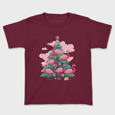 Flamingos Christmas Tree, Tricou Copii