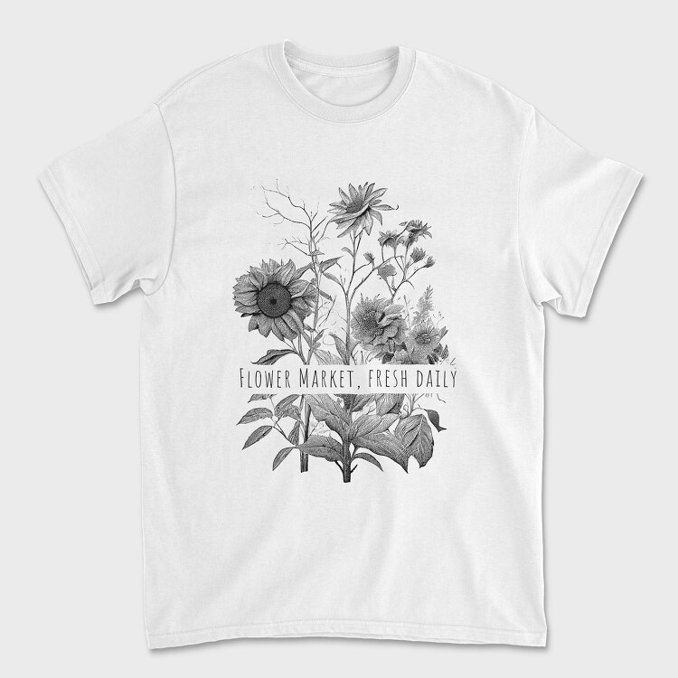 Flower Market Botanical Illustration, Tricou Barbati (Unisex)