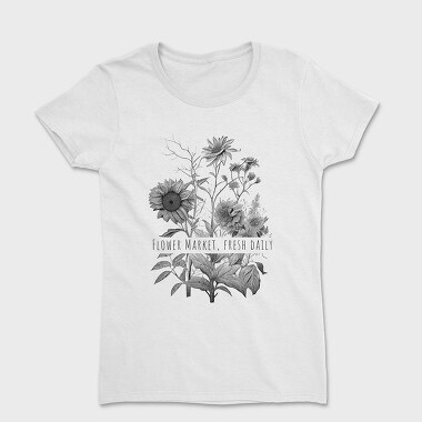 Flower Market Botanical Illustration, Tricou Femei