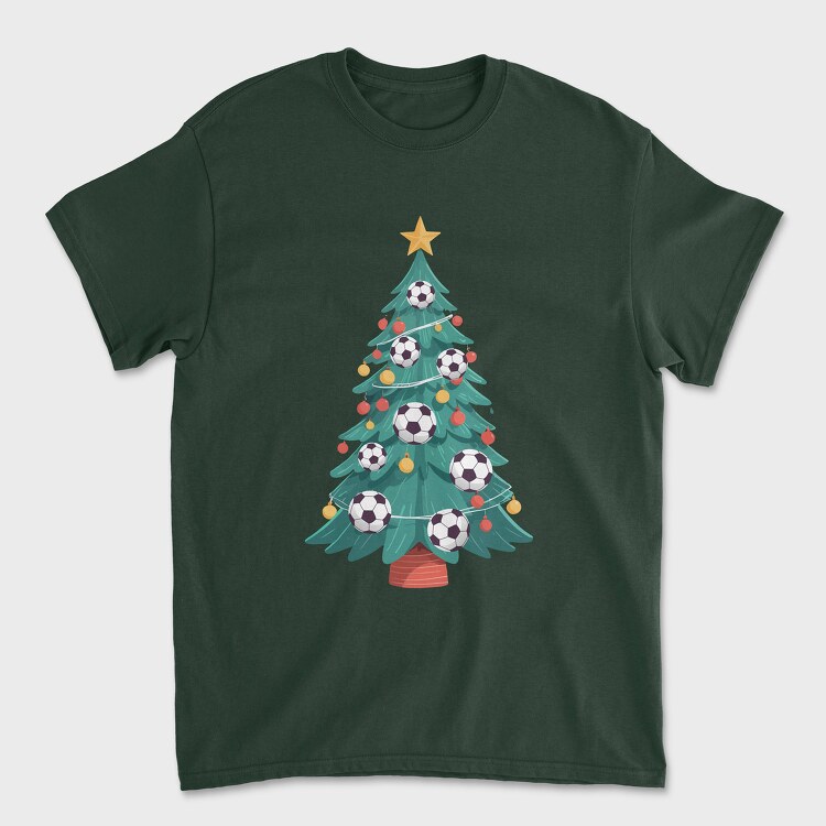 Tricou Barbati (Unisex), Football Christmas Tree