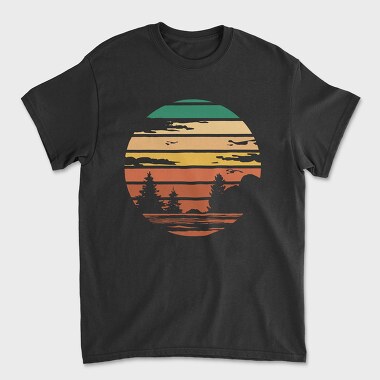 Forest Retro Sunset, Tricou Barbati (Unisex)