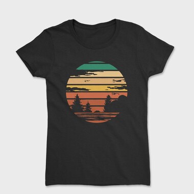 Forest Retro Sunset, Tricou Femei