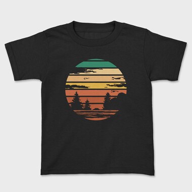 Forest Retro Sunset, Tricou Copii