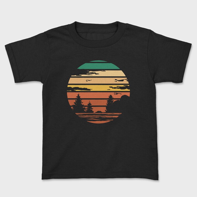 Tricou Copii, Forest Retro Sunset