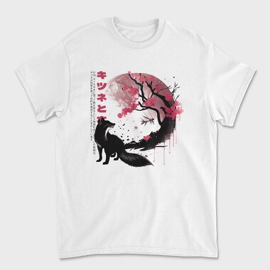 Tricou Barbati (Unisex), Fox and Sakura Tree