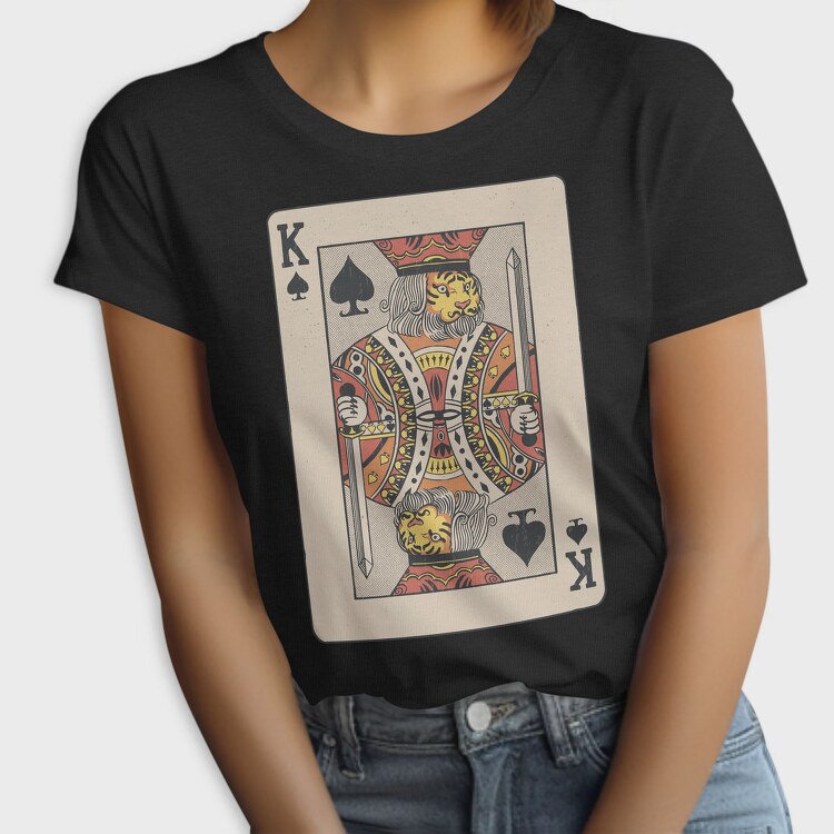 Tiger King Of Spades Card, Tricou Femei