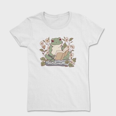 Frog Reading Cottagecore, Tricou Femei