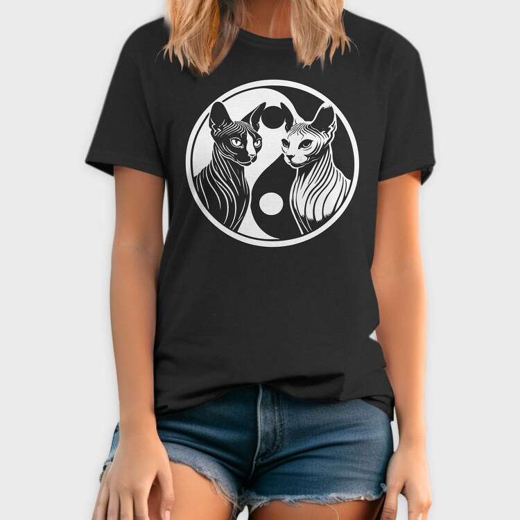 Yin Yang Cats Symbol, Tricou Barbati (Unisex)