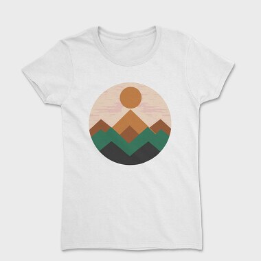 Tricou Femei, Geometric Retro Mountains