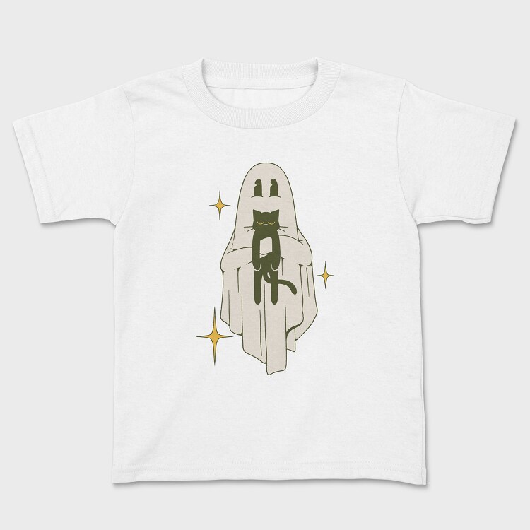 Tricou Copii, Ghost With Cat