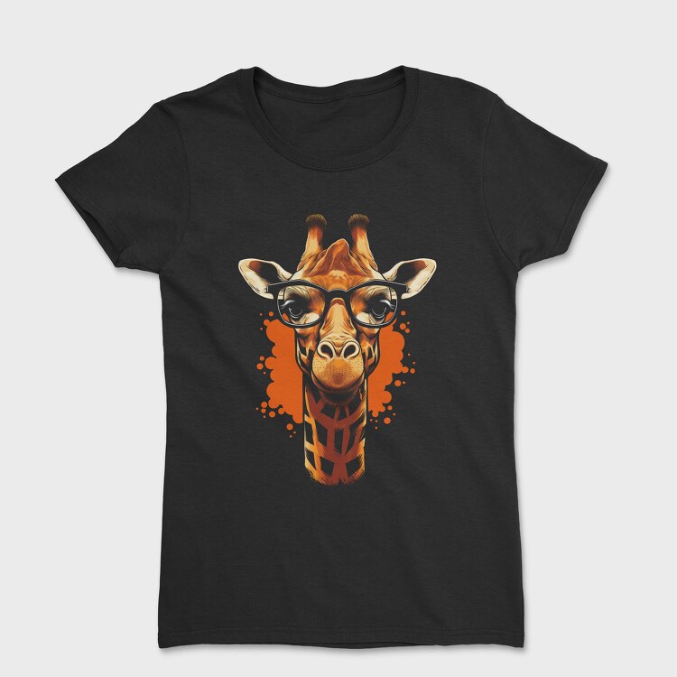 Tricou Femei, Giraffe With Glasses