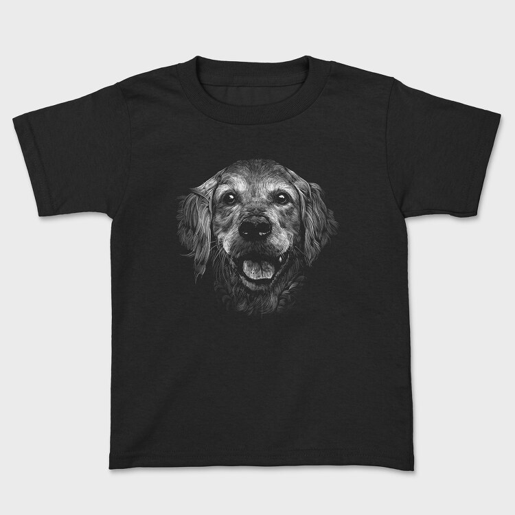 Tricou Copii, Golden Retriever Monochrome