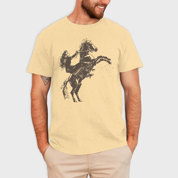 Girl Equitation Horse Two Feet, Tricou Barbati (Unisex)