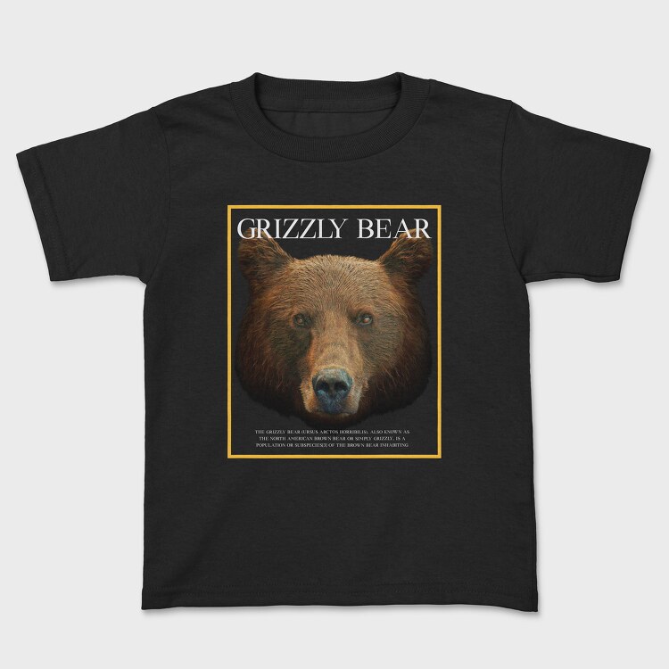 Tricou Copii, Grizzly Bear Face