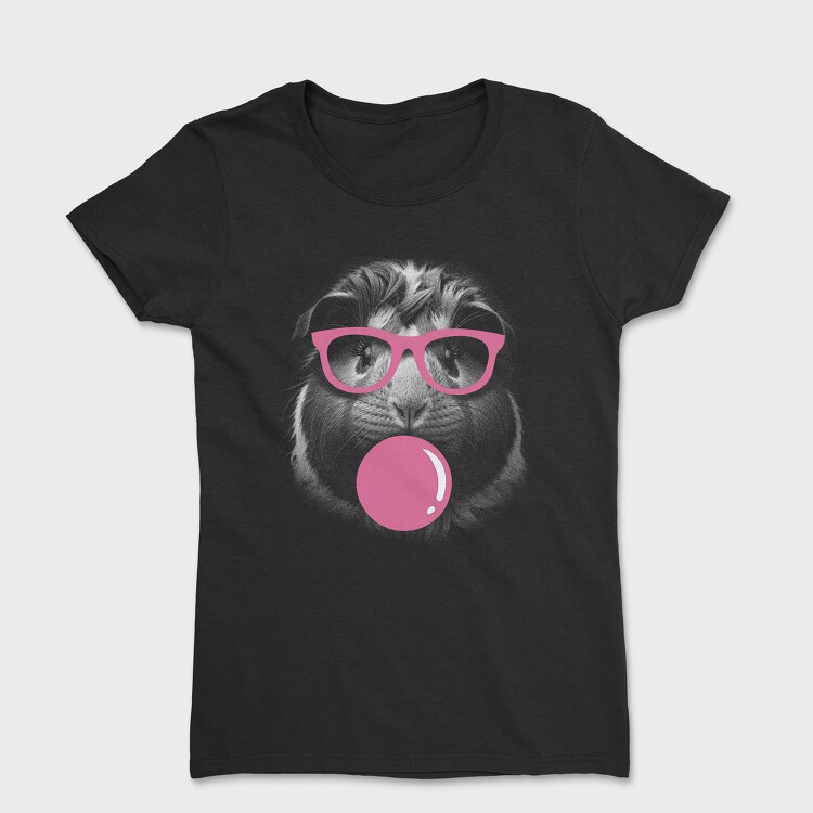 Tricou Femei, Guineapig Sunglasses Bubblegum Monochrome