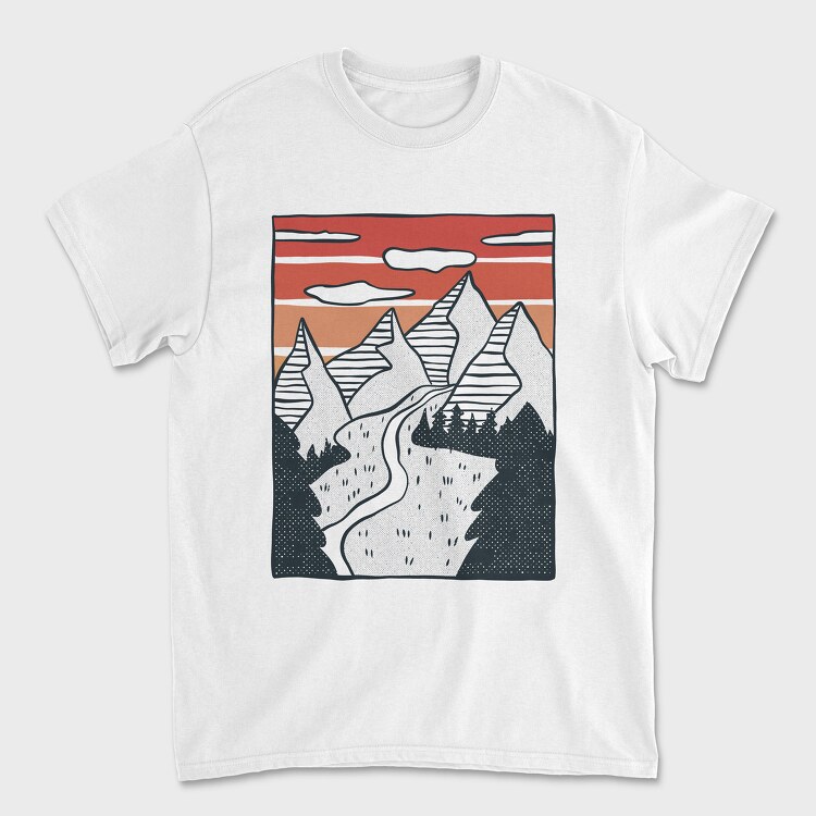 Hand Drawn Valley, Tricou Barbati (Unisex)