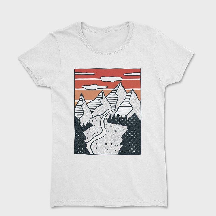 Hand Drawn Valley, Tricou Femei