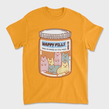 Happy Pills Cats Jar, Tricou Barbati (Unisex)